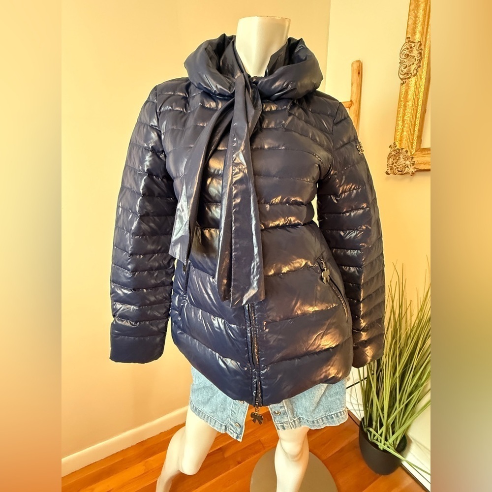 Twin Set Simona Barbieri SCEE Shiny Blue Puffer Jacket Med